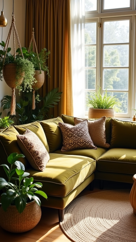 luxurious olive green velvet