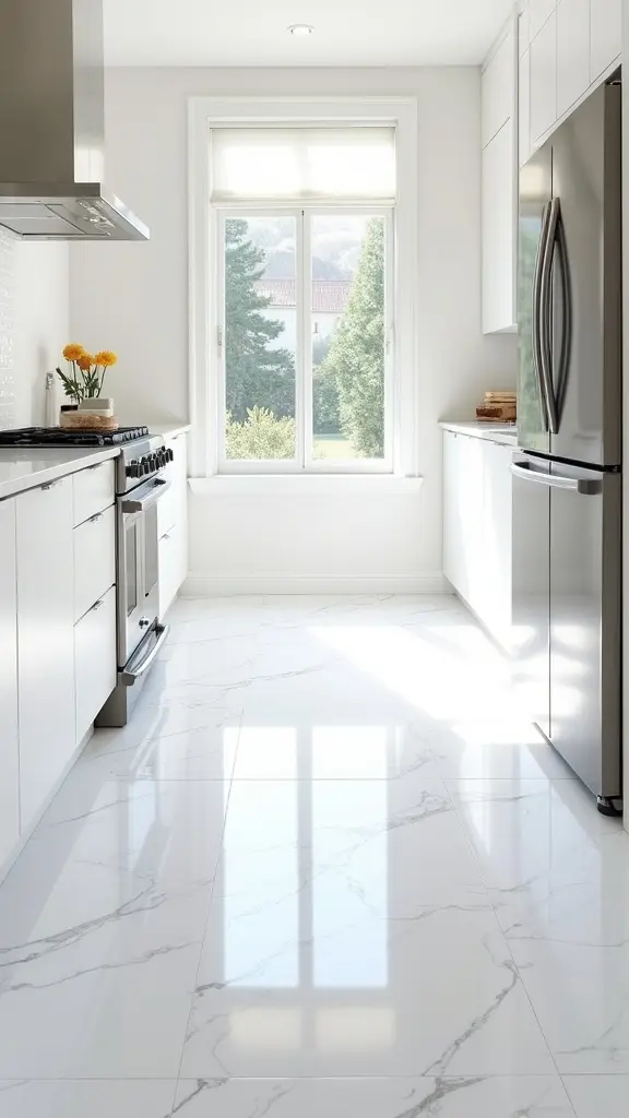 luxurious white marble tiles