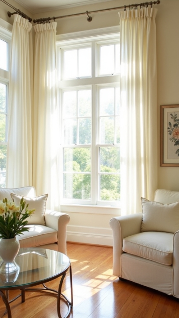 luxurious white velvet curtains