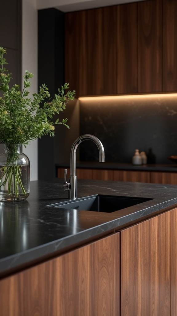 luxurious wood and contrast