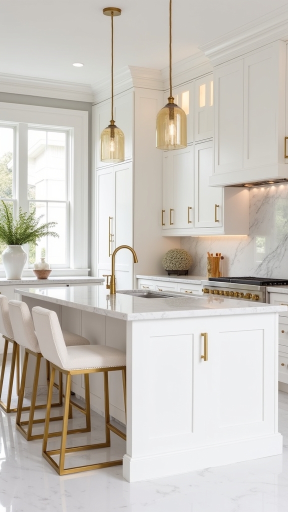 luxury white and gold kitchen