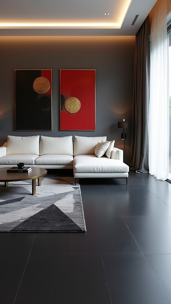 matte black flooring elegance
