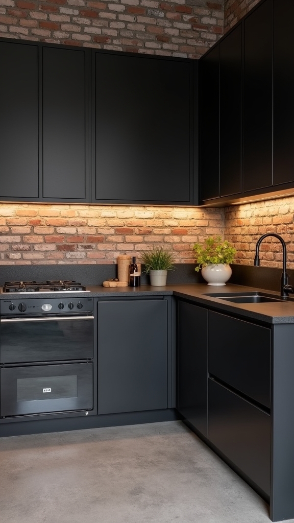 matte black industrial kitchens