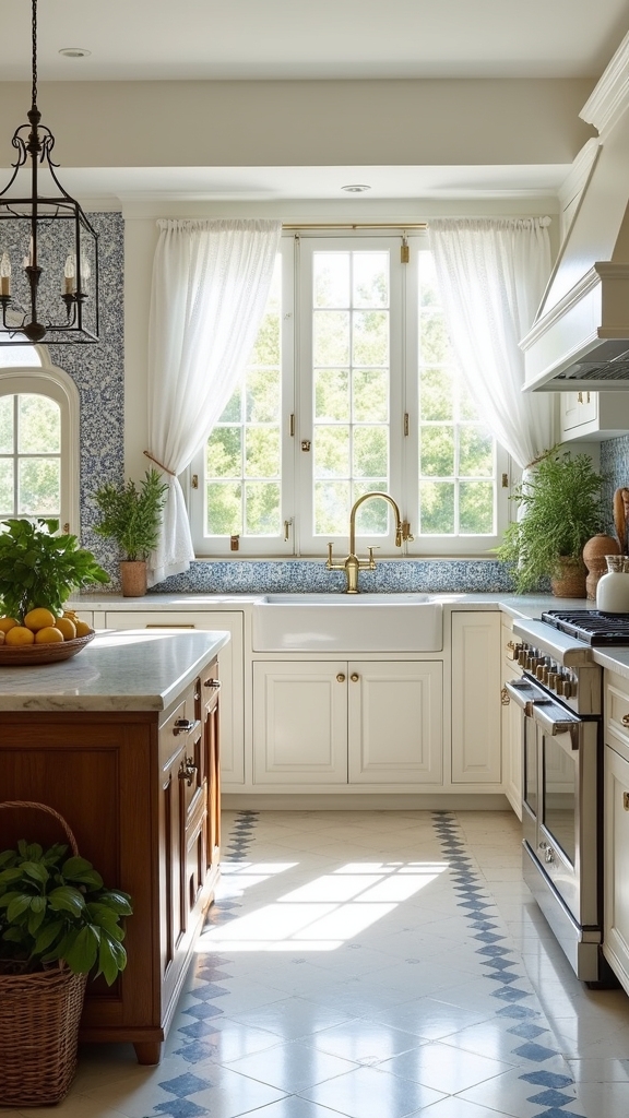 mediterranean white kitchen elegance