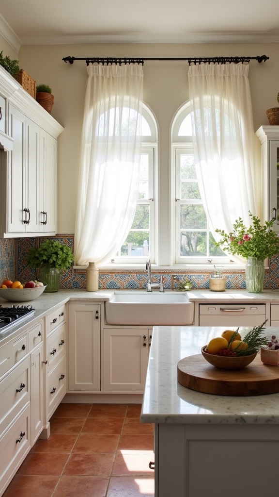 mediterranean white kitchen elegance