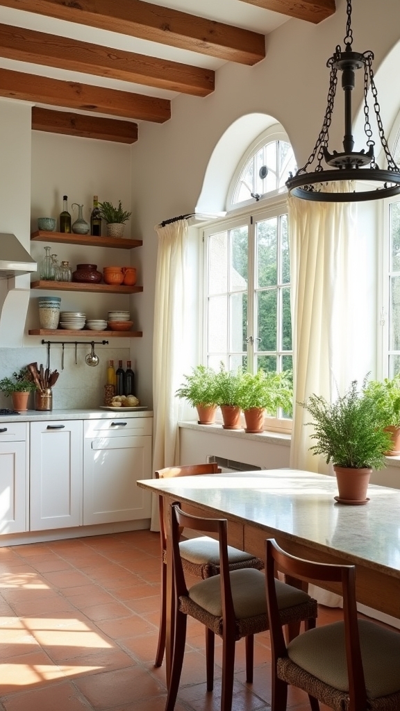 mediterranean white kitchen elegance