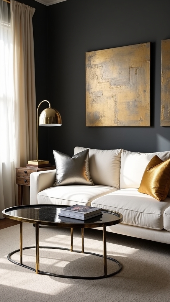 metallic accents create depth