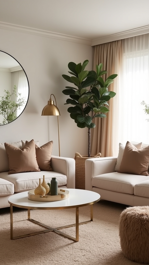 metallic accents enhance decor