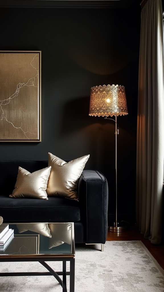 metallic accents enhance elegance