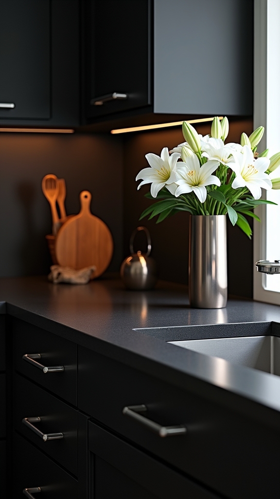 metallic finishes enhance contrast