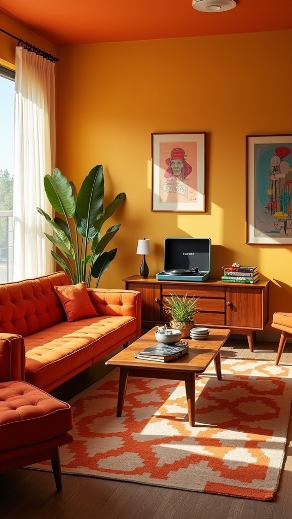 mid century modern orange aesthetic