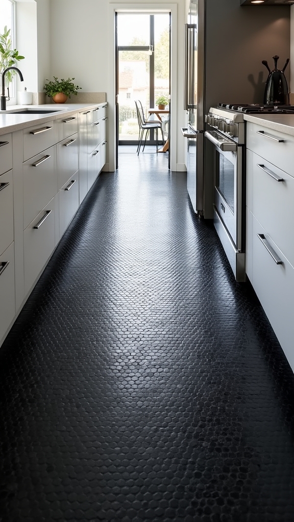 mini black hexagon tiles