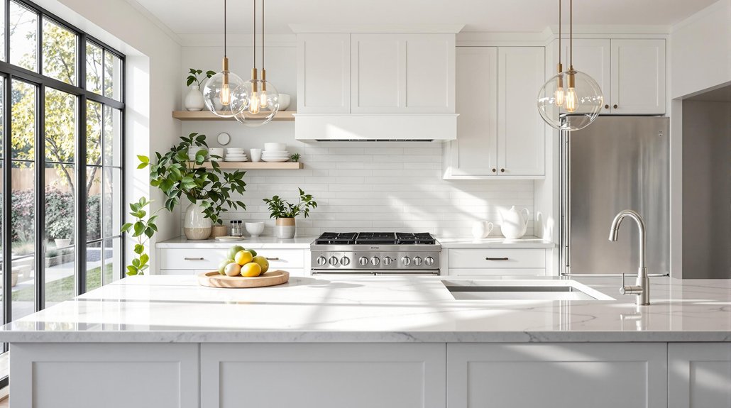 minimalist dreamy white kitchens