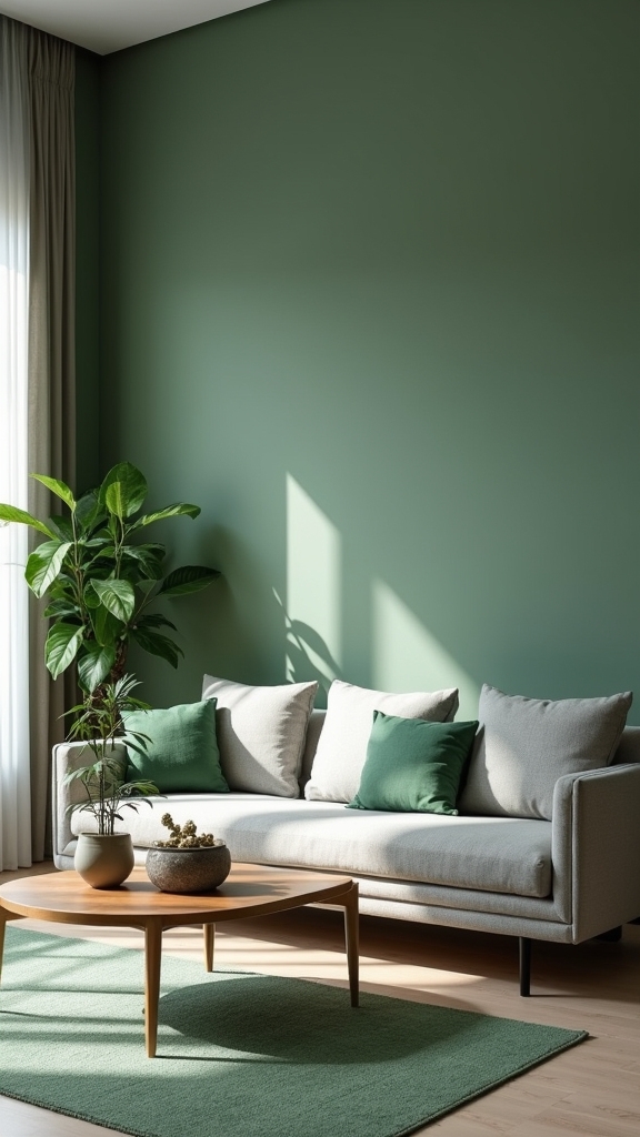 minimalist green accent harmony
