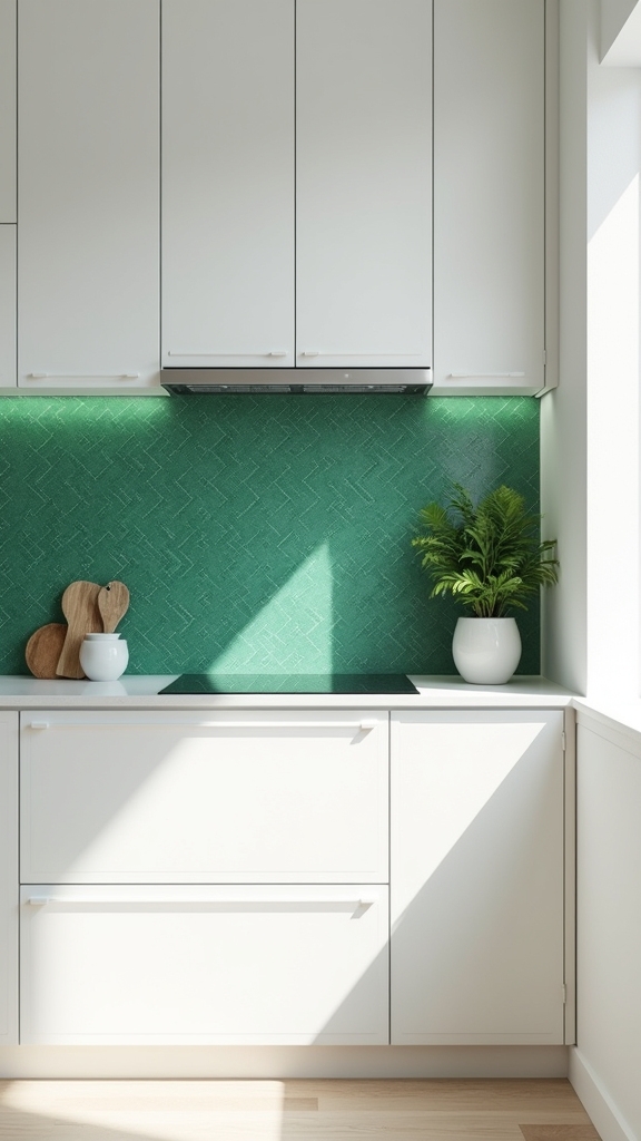 minimalist kitchen with herringbone