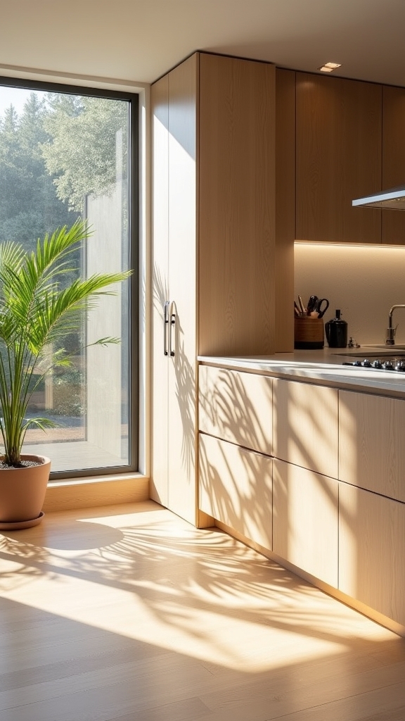 minimalist oak kitchen elegance