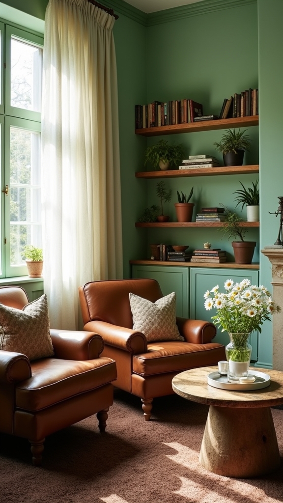 mint green and brown balance