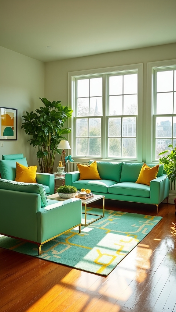 mint green zesty yellow