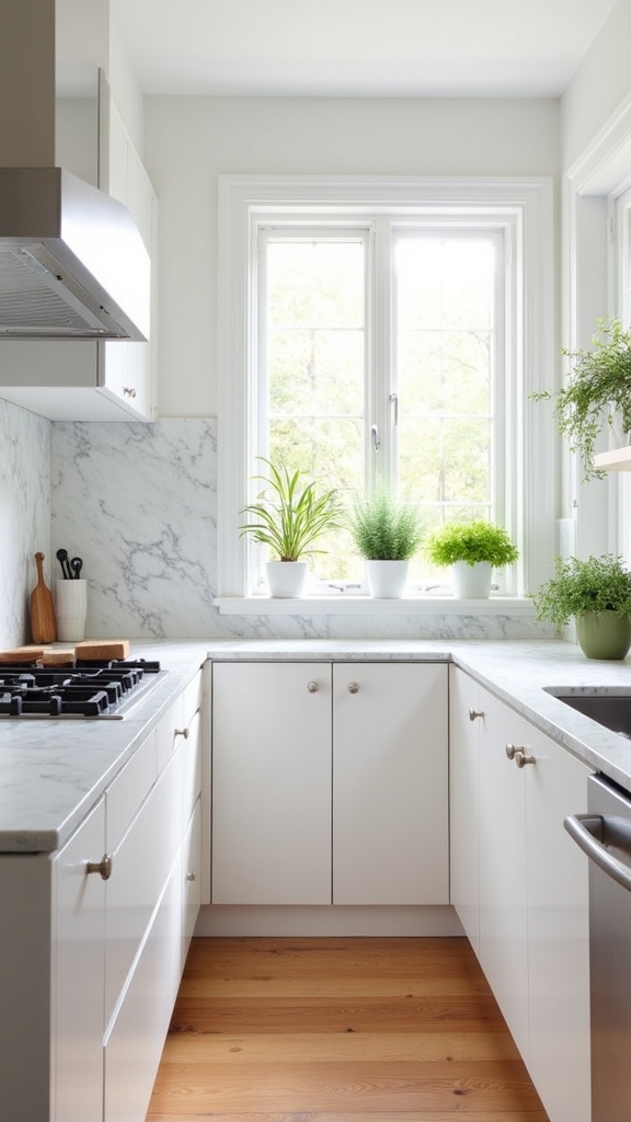 mirrored backsplash enhances brightness