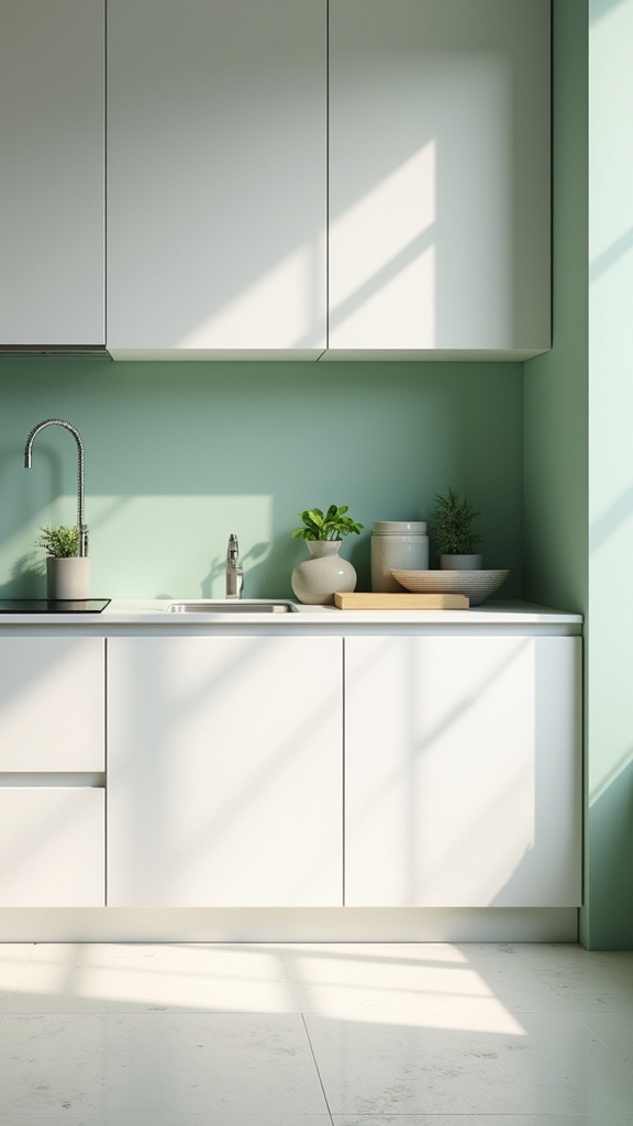 misty green grey kitchen sophistication