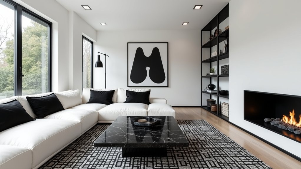 modern black and white decor