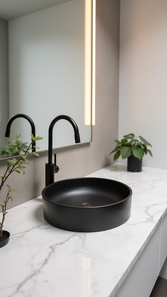 modern compact black sinks