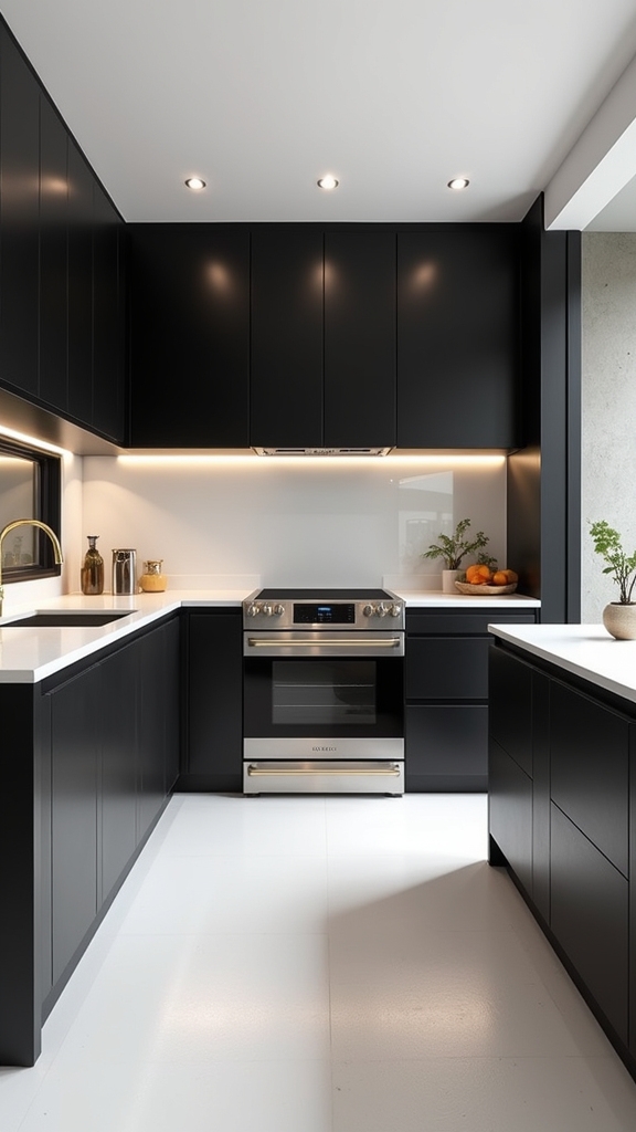 modern contrast kitchen design