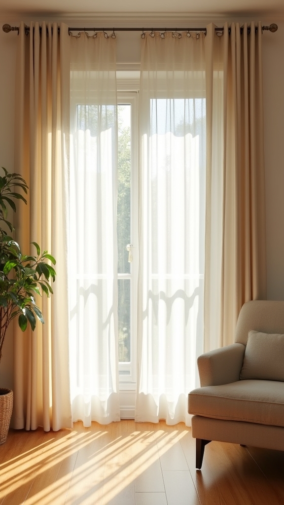 modern grommet top beige curtains