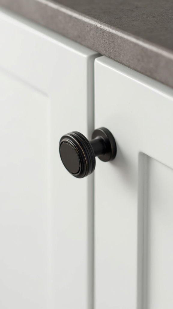 modern grooved cabinet knob