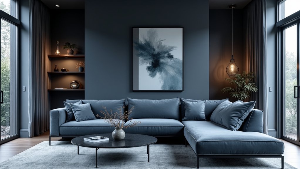 modern moody blue decor