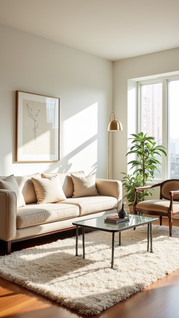 modern sofa vintage accents