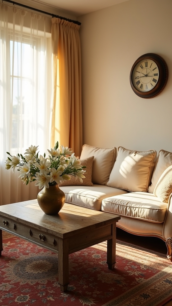 modern sofa vintage accents