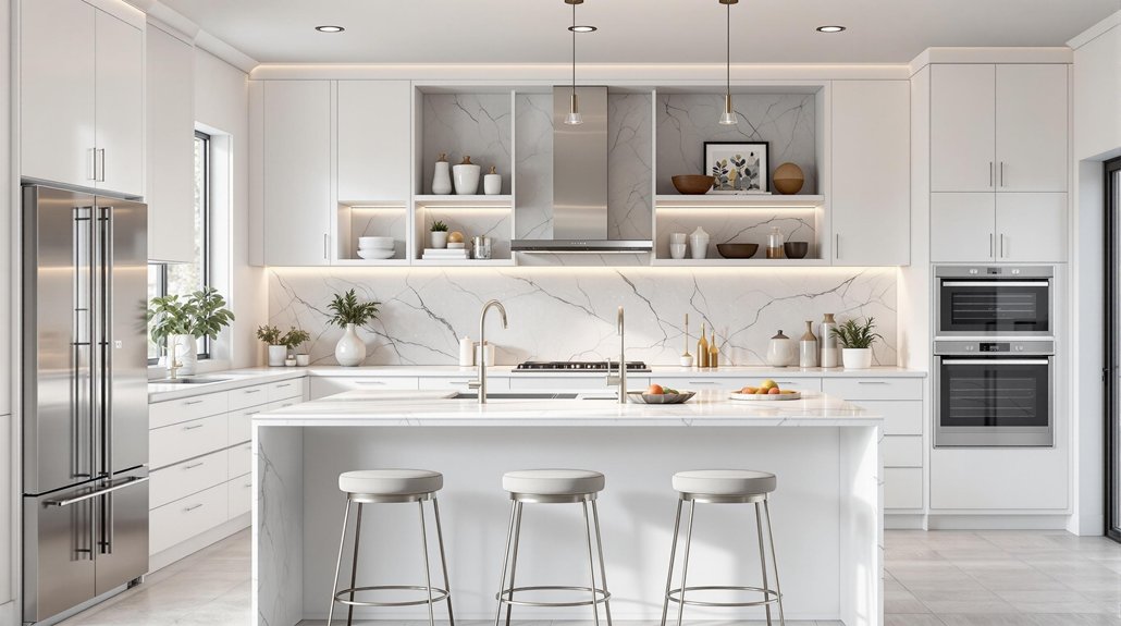 modern white and grey kitchens