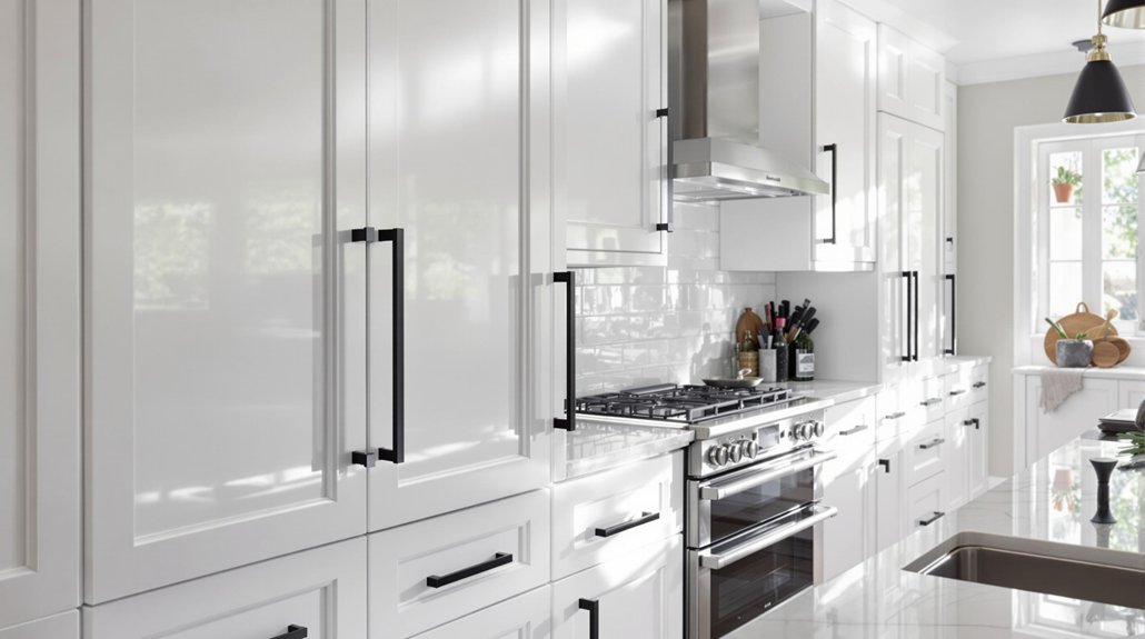 modern white cabinets hardware