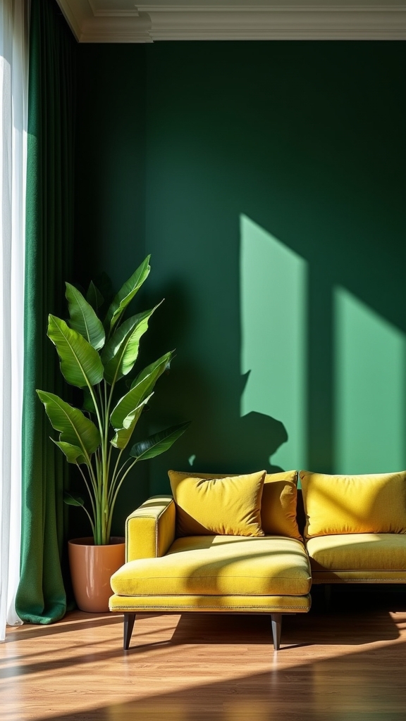 monochromatic green interior elegance