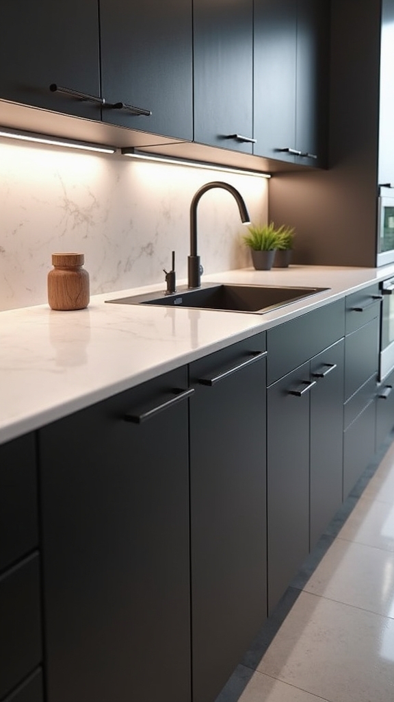 monochromatic luxury kitchen accents