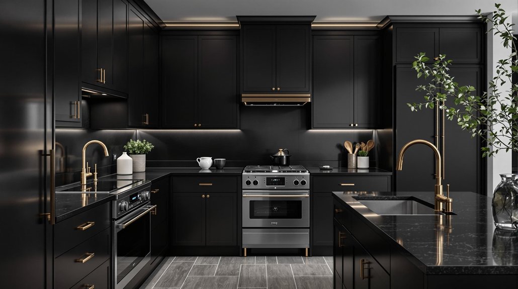 monochrome black kitchen design