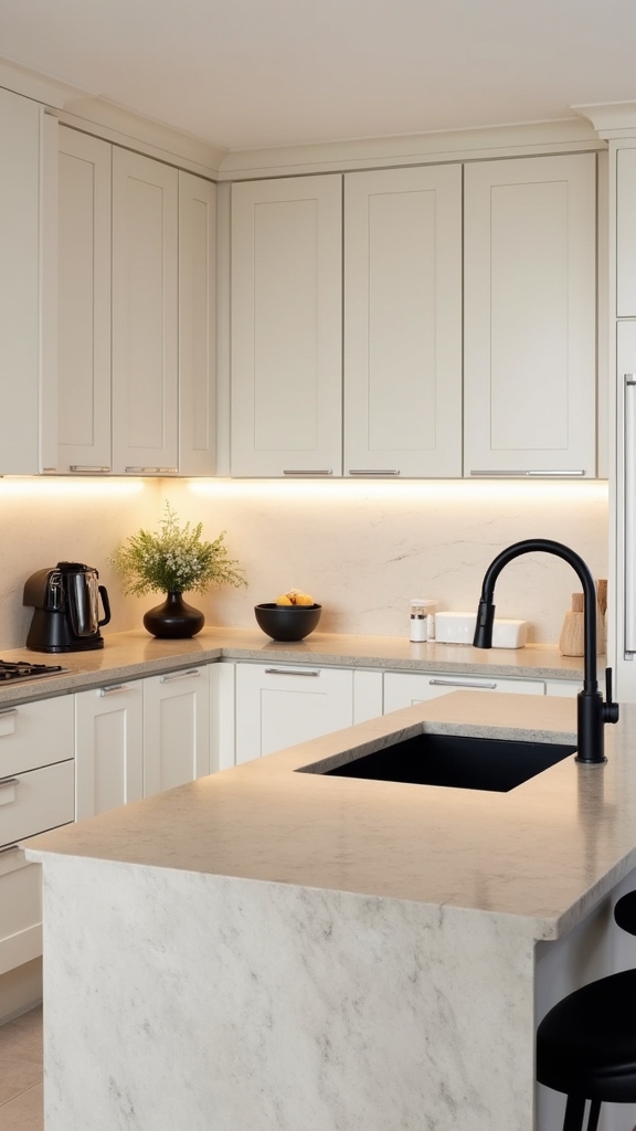 monochrome cream kitchen elegance