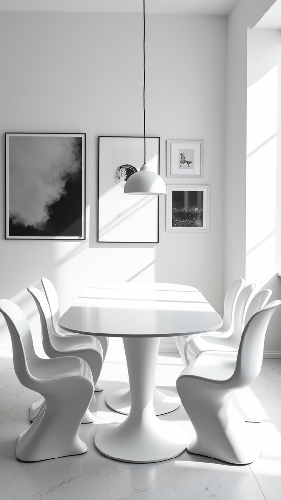 monochrome dining room elegance