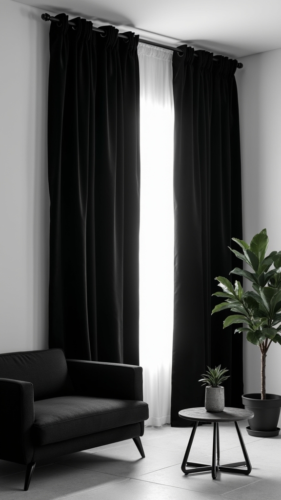 monochrome minimalist living room