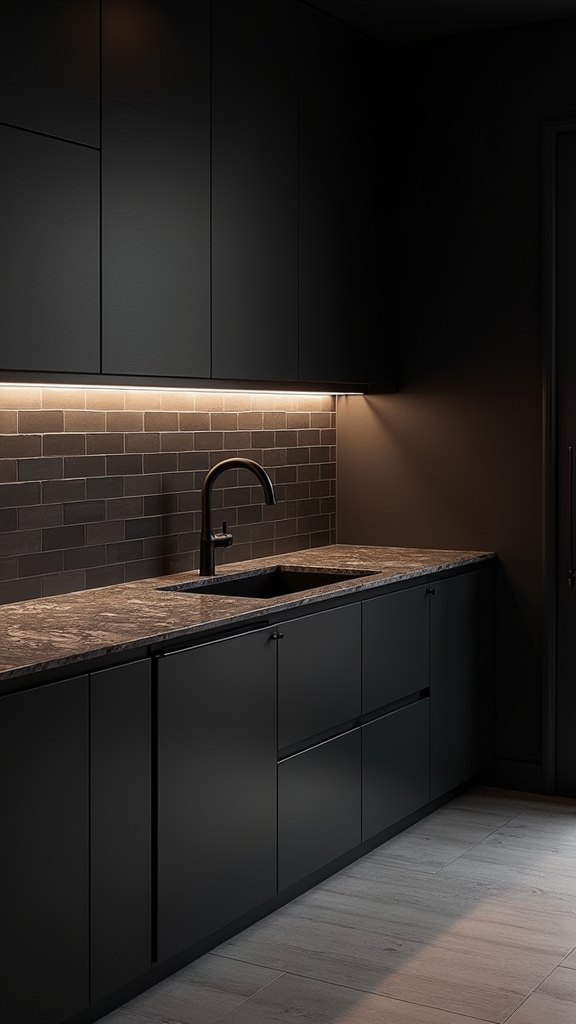 moody charcoal kitchen elegance