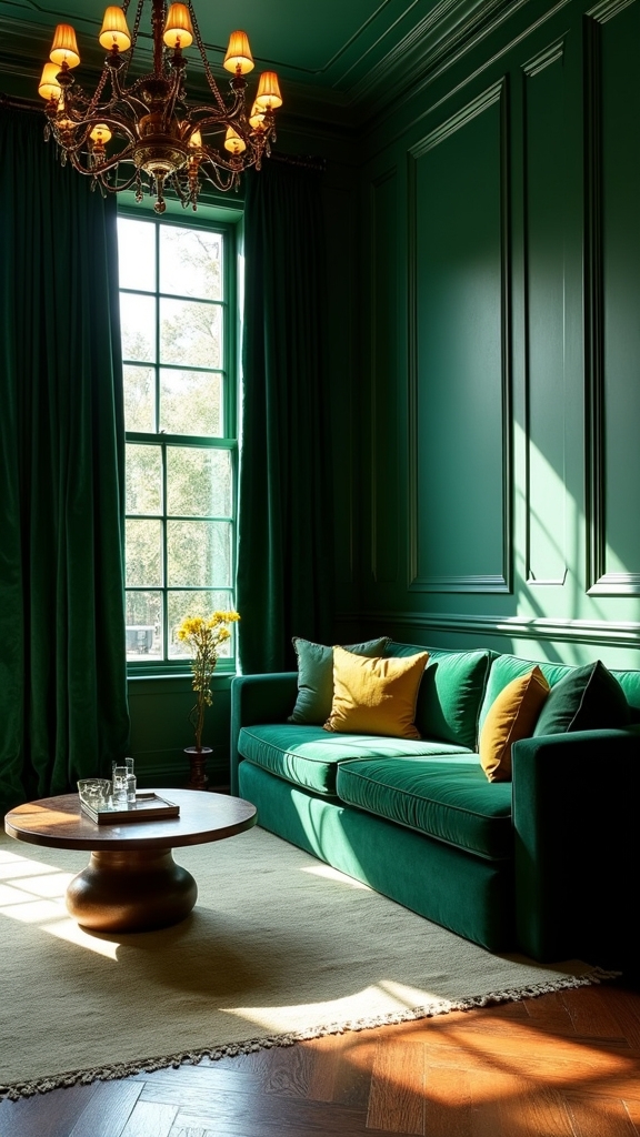 moody dark green elegance