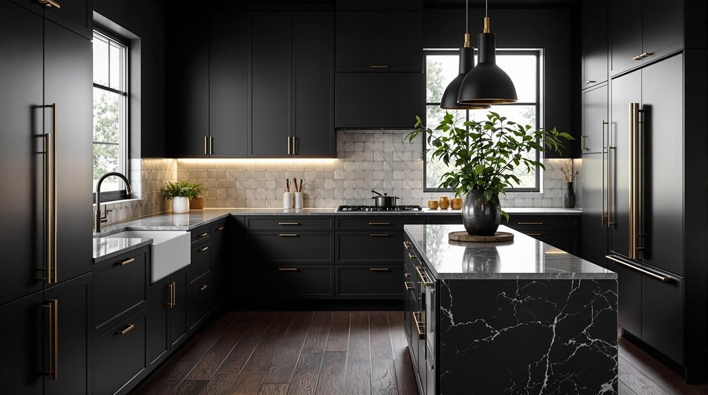 moody modern black kitchens