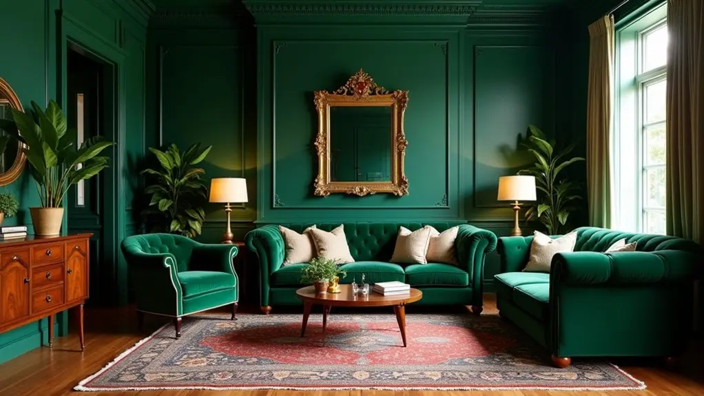 moody sophisticated dark green decor