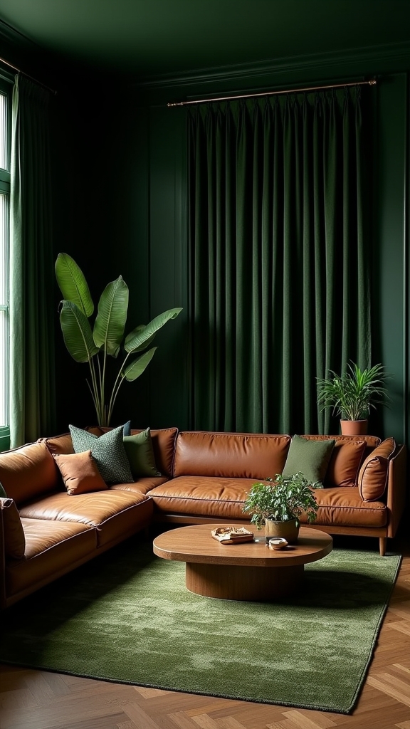 mossy greens and browns