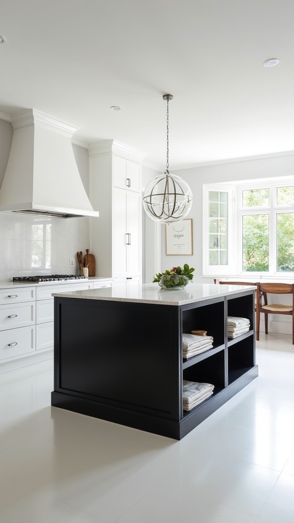multifunctional black kitchen island