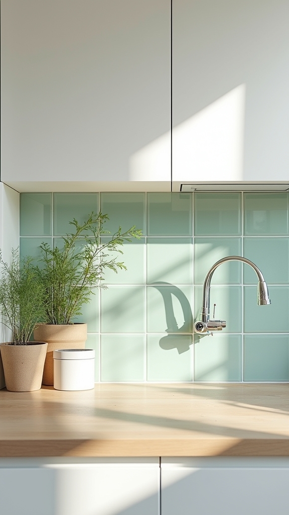 muted green scandinavian kitchen