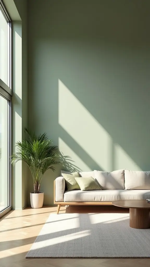 muted greens enhance tranquility