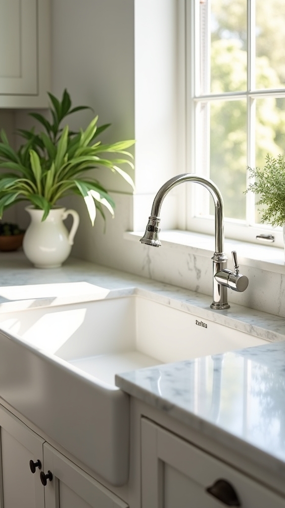 natural light kitchen sink