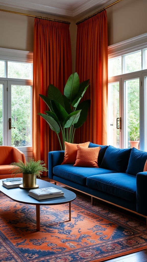 navy and orange contrast